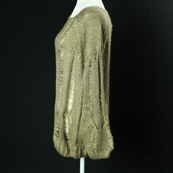 NWT | Chaudry KC | Gold Sequin Sweater | Sz S - Picture 8 of 16